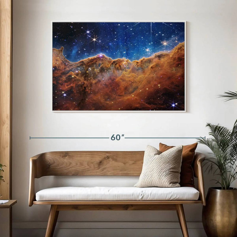 La nébuleuse Carina de James Webb, Cadre flottant blanc, 46 po x 31 po