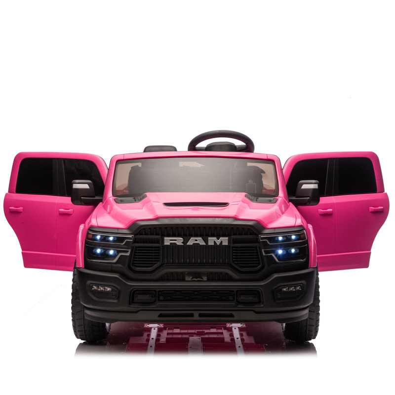 Chariot pour enfants 2 places 24V avec télécommande et Bluetooth Dodge Ram, Rose