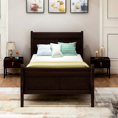 Solid Wood Twin Platform Bed With Headboard & In - No Box Spring Required, Stable Build Size Platform: Frame , Easy To Assemble