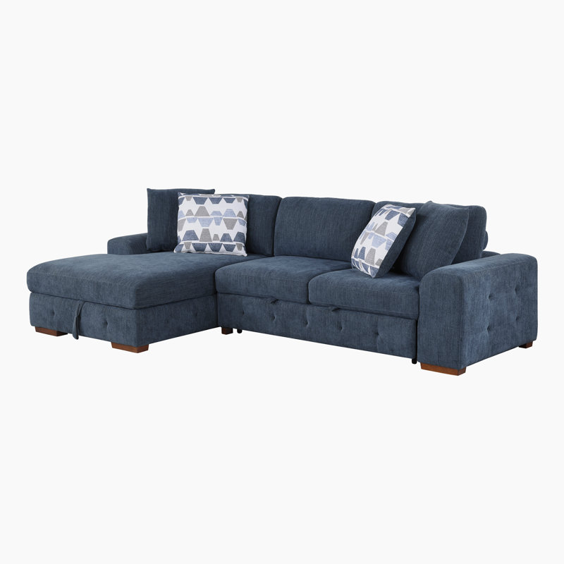 Odesser115"W 2-Piece Chenille Sectional Sofa Sleeper with Chaise