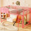 Lit de plancher simple en métal rose avec rails et support, structure stable, sans sommier, assemblage d'un coin-détente personnel, assemblage sûr, fiable et rapide