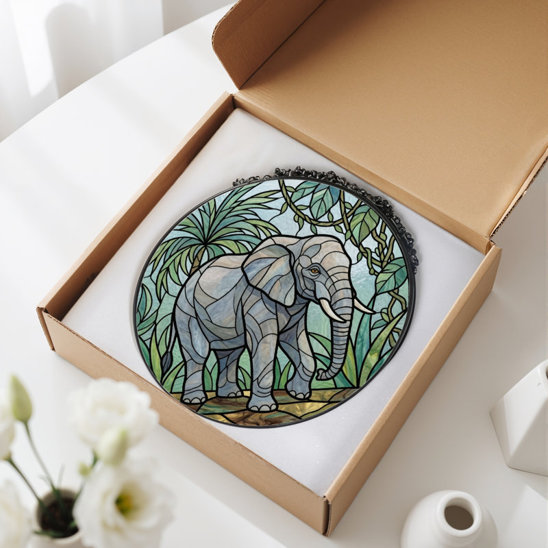 Panneau de vitrail en verre coloré, 7,8 heures, H 7,8 po