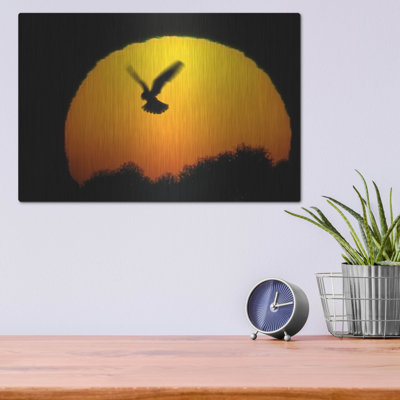 Art mural en métal luxueux «Into the Sun» par SD Smart, 16 po x 12 po