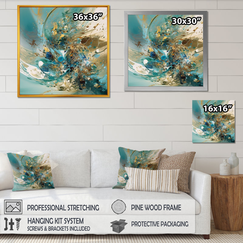Impression sur toile, H 36 po x l 36 po x P 1,5 po, Cadre flottant noir