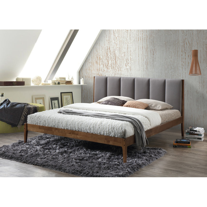 Chasitie Upholstered Platform Bed, King, Light Gray