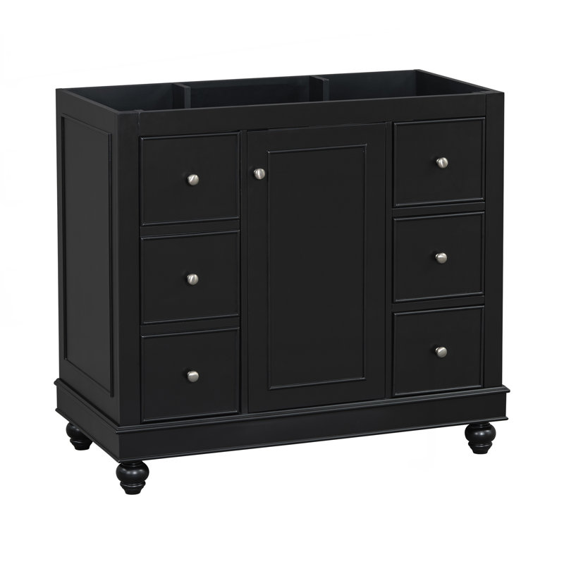 Meuble-lavabo noir 36 po (lavabo non inclus)