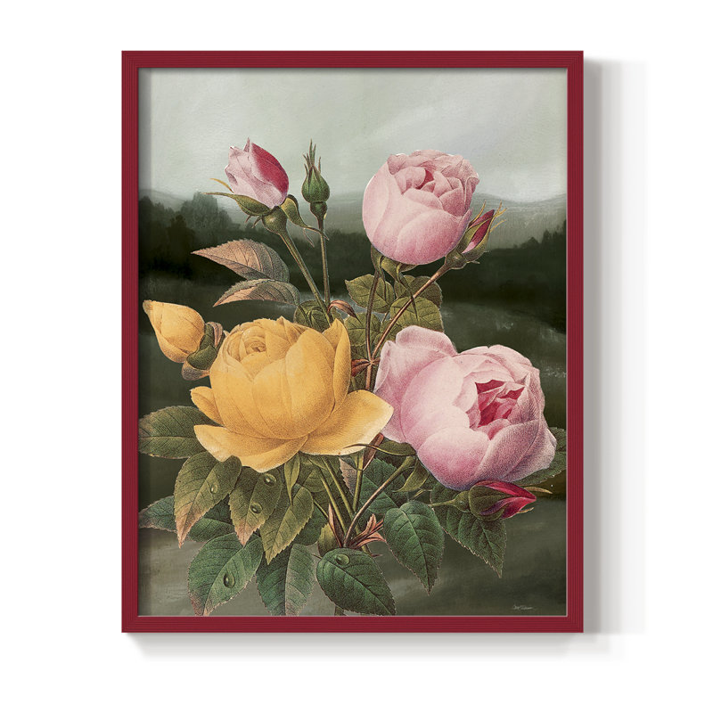 «Botanical Landscape II», reproduction encadrée - bois massif, H 15 po x l 12 po, Rouge
