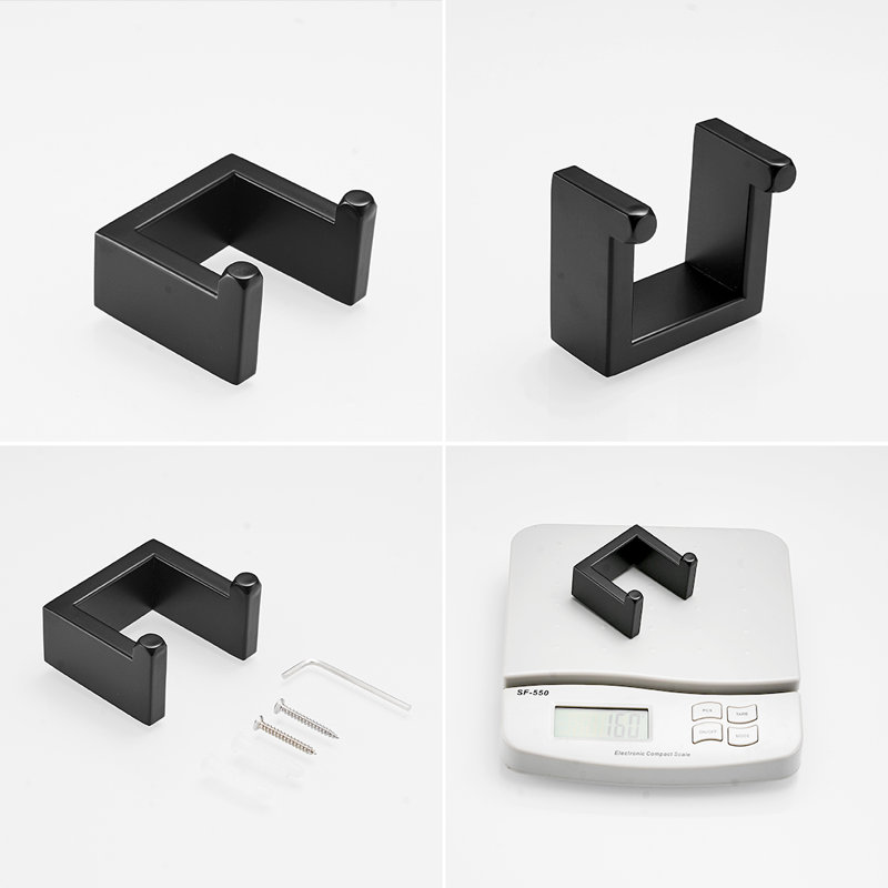 Wall Mounted Towel Hook, Matte Black