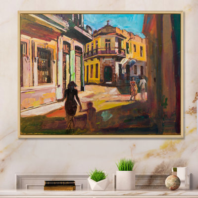 " Painting Representing Sightseeing Tourists Walking "