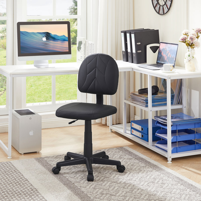 Inbox Zero Langstyn Drafting Chair, Black, 23.8"