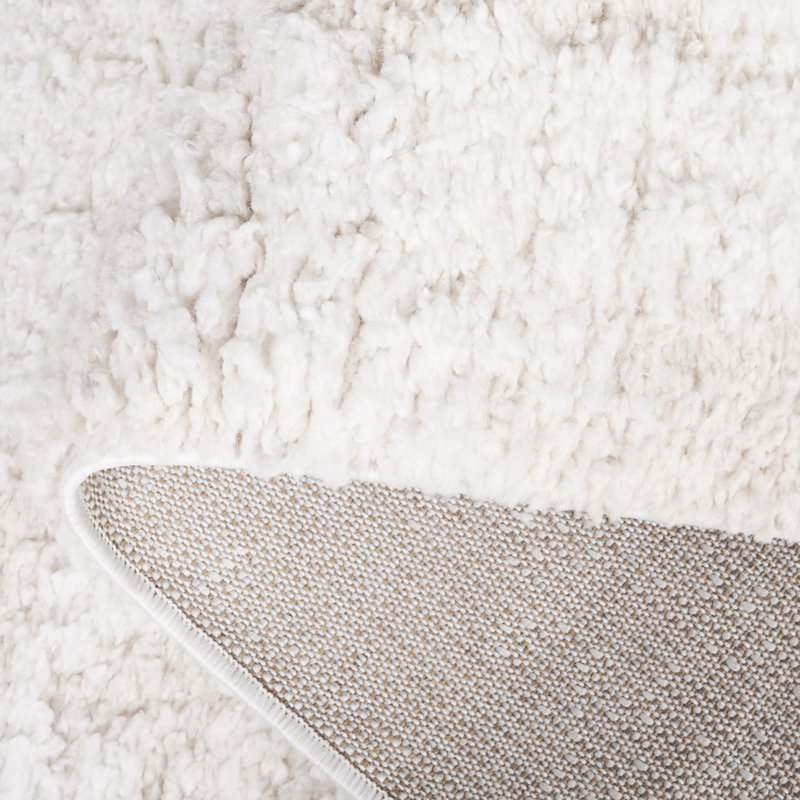 Ivory and Light Beige Rectangular Shag Area Rug