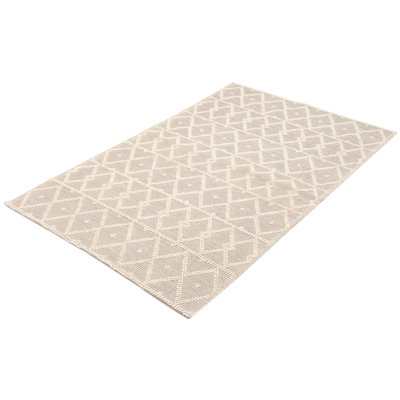 Tapis unique en laine de nouvel âge rectangulaire gris 5 pi x 8 pi Dequantae