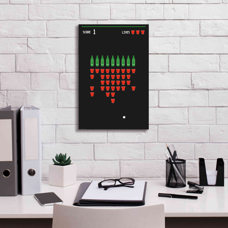 «Beer Pong» par JJ Brando, art mural sur toile, H 18 po x l 12 po x P 0,75 po