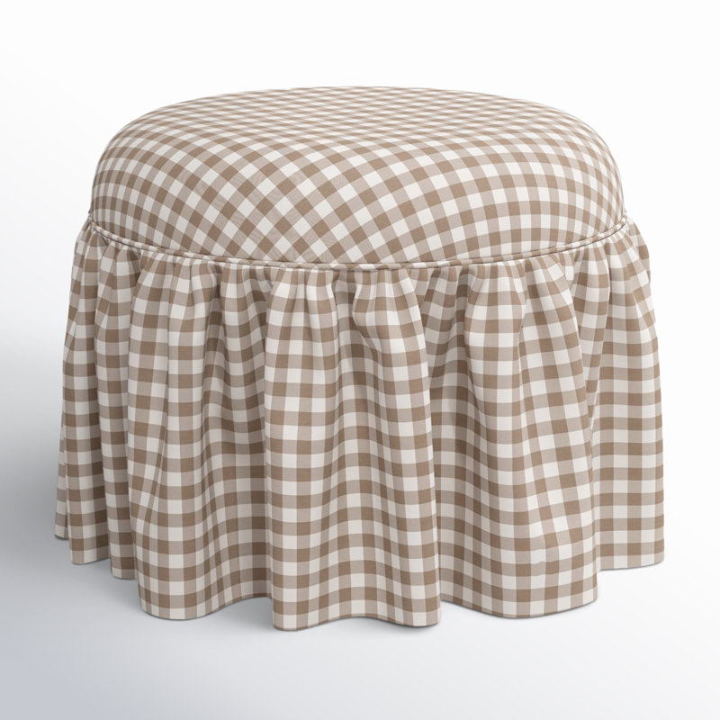 Jebb Upholstered Ottoman, Classic Gingham Tan
