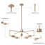 Lustre 5 lumières en laiton industriel moderne avec accoudoirs réglables Modern Kitchen