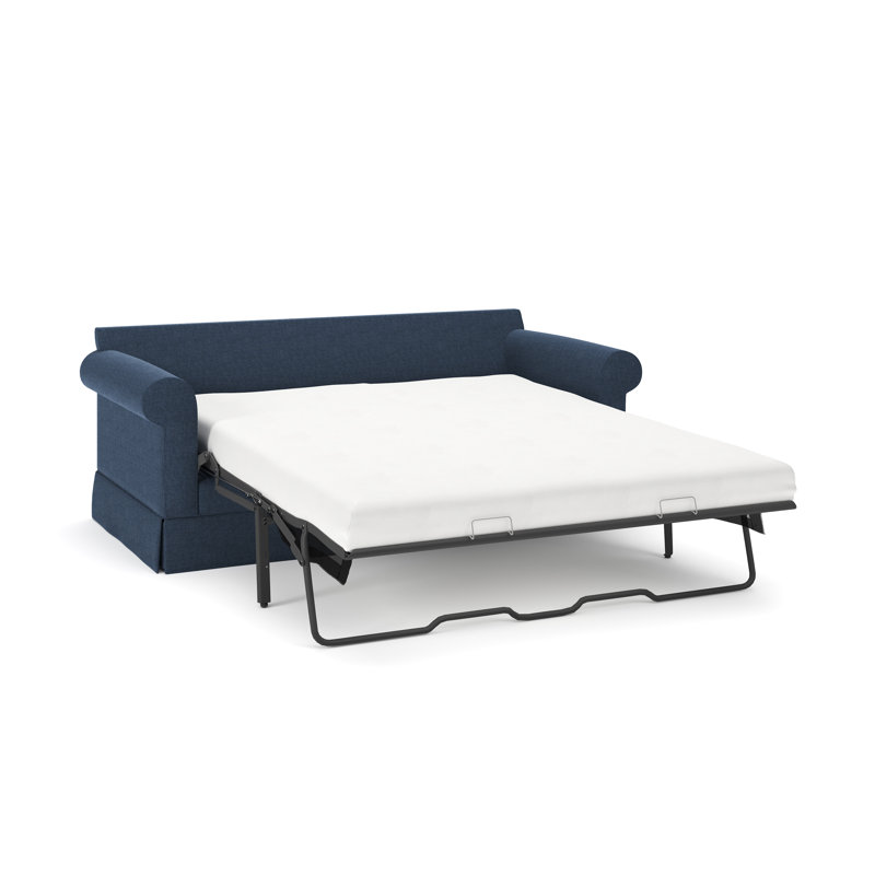 Friedman 83" Upholstered Queen Sleeper Sofa, Drusky Navy