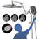 High Pressure Rainfall Shower Head With Handheld Spray Combo, 3+1 Settings, Built-In Power Wash, Height And Angle Adjustable, Easy Installation