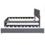 Lit plateforme tapissier avec tête de lit à motif brique et lit gigogne simple en tissu de lin gris pour une détente maximale et un confort maximal