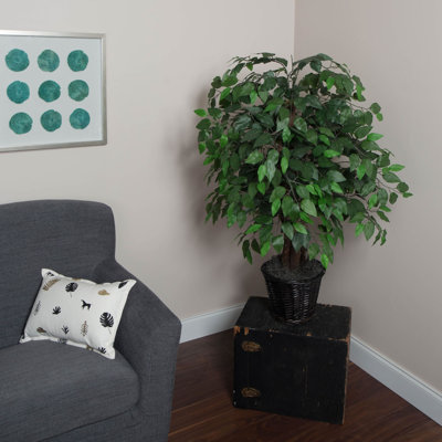 48'' Faux Plant in Wicker/Rattan Basket