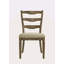 Ensemble de 2 chaises d'appoint en tissu et chêne vieilli