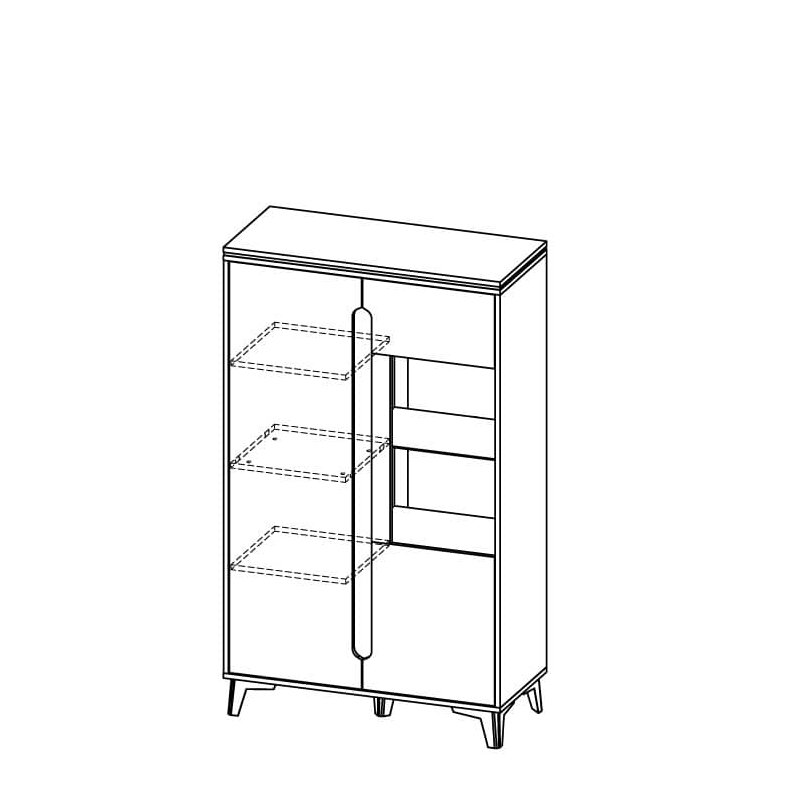 Keynot 90cm Sideboard, White Matt/Mountain Ash