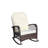 Outdoor Wicker Rocking Chair with Wide Seat, Thick, Soft Cushion, Rattan Rocker w/Steel Frame, High Weight Capacity for Patio, Garden, Backyard, Beige Cushion-529319674