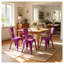 Ensemble de 2 chaises de salle à manger modernes en métal mauve ultrabrillant avec support pour le dos