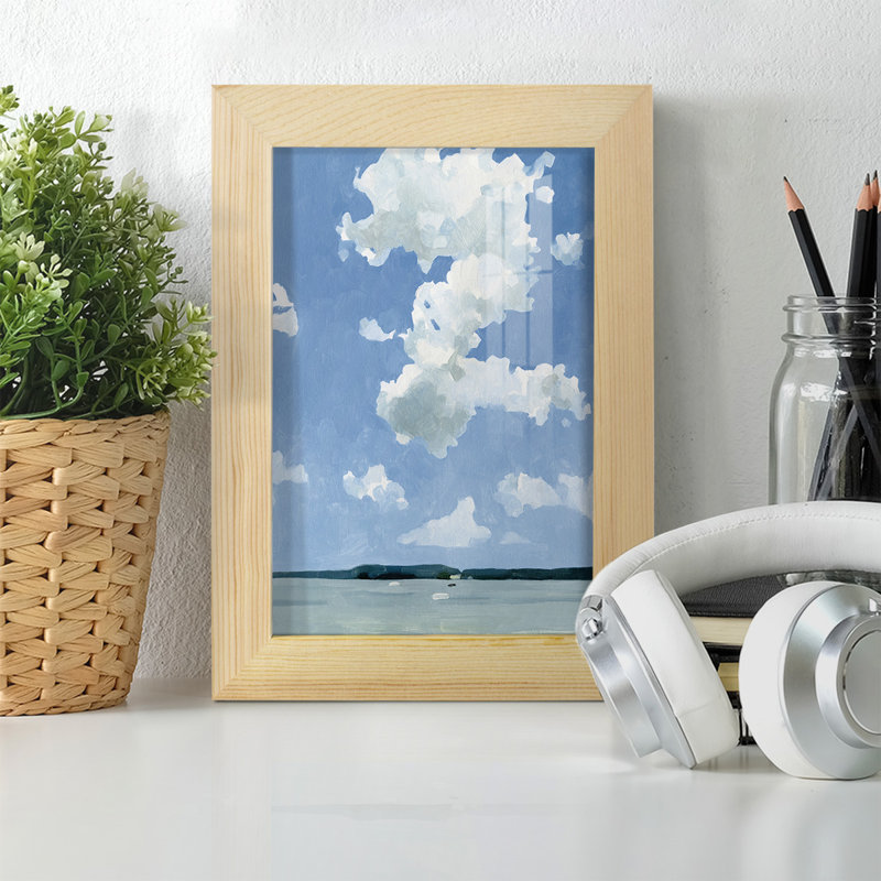 «Juillet Lakeside II», impression encadrée avec verre, H 7 po x l 5 po x P 1 po, Naturel