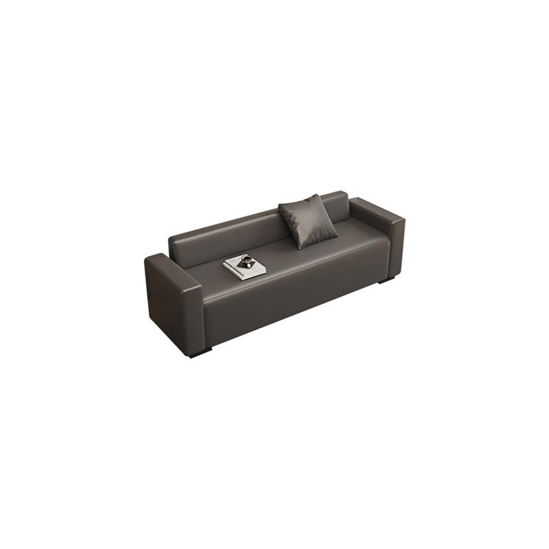 Banc rembourré en similicuir Niria, H 23,62 po x l 59,05 po x P 21,65 po, Gris foncé
