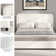 Bed Frame, Upholstered Platform Bed with Curved Headboard, Classic Color-Block Design, Soft Rounded Corners, No Box Spring Required, Easy Assembly