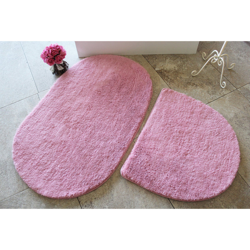 Ensemble de 2 tapis de bain Telly, Rose