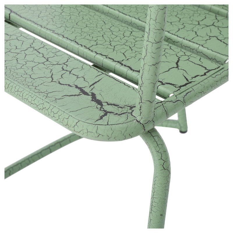 Ensemble bistro en fer 3 pièces avec table ovale et 2 chaises Santa Monica, vert, Green