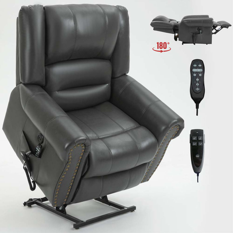Fauteuil inclinable Alexeus, Similicuir gris