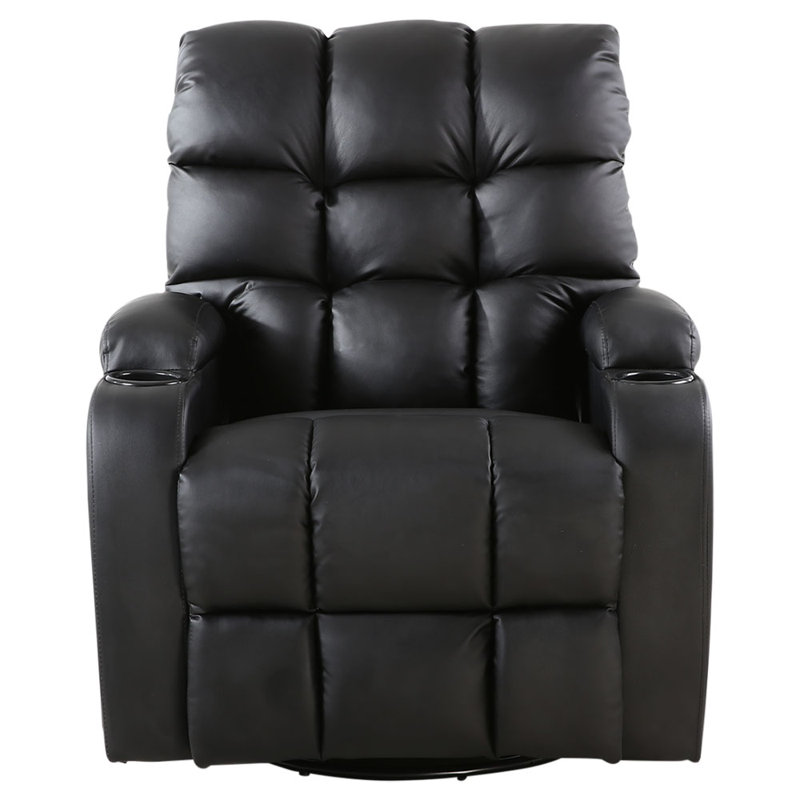 Hayatul Swivel Home Theatre Recliner with Massager, Brown