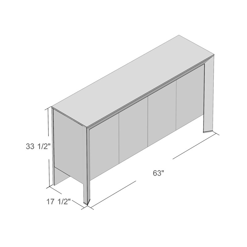 Abegayle 63 " W Glass Sideboard, White