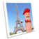 Funny Finger Paris Eiffel Tower Picture CANVAS WALL ART Square Print Blue