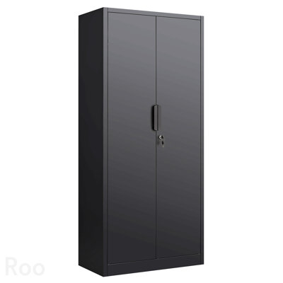 Classeur en acier 70 po à 2 portes avec serrure sécurisée et 4 tablettes réglables en acier robuste pour bureau commercial