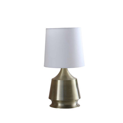 14-Inch Antique Brass Metal Table Lamp