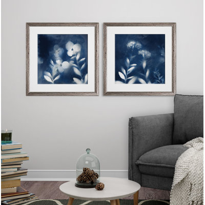 « nature indigo i », ensemble de 2 reproductions encadrées