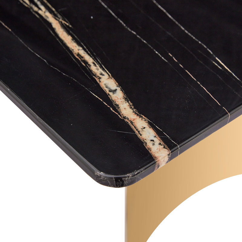 Table de salle à manger rectangulaire Kennetra, H 29,5 po x L 62,9 po x l 35,4 po, Or