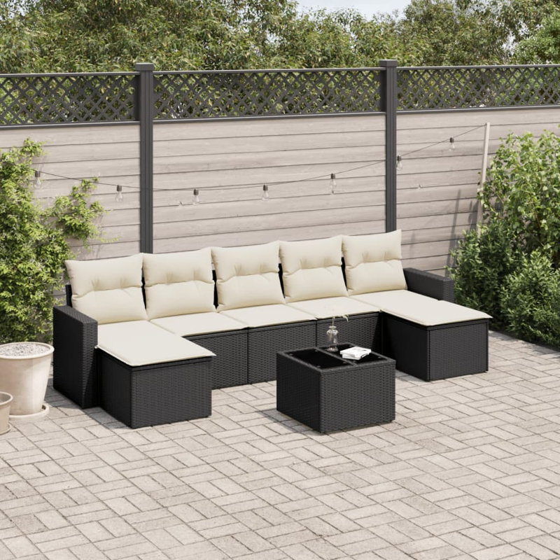 Ensemble de canapé de jardin Vidaxl noir et crème