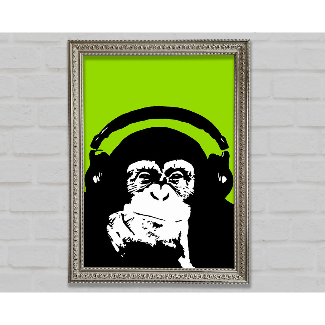 Monkey Dj Gerahmter Druck