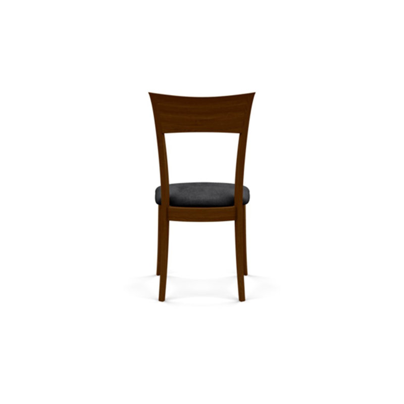 Ingrid Upholstered Dining Chair, Onyx Microsuede, Natural Walnut