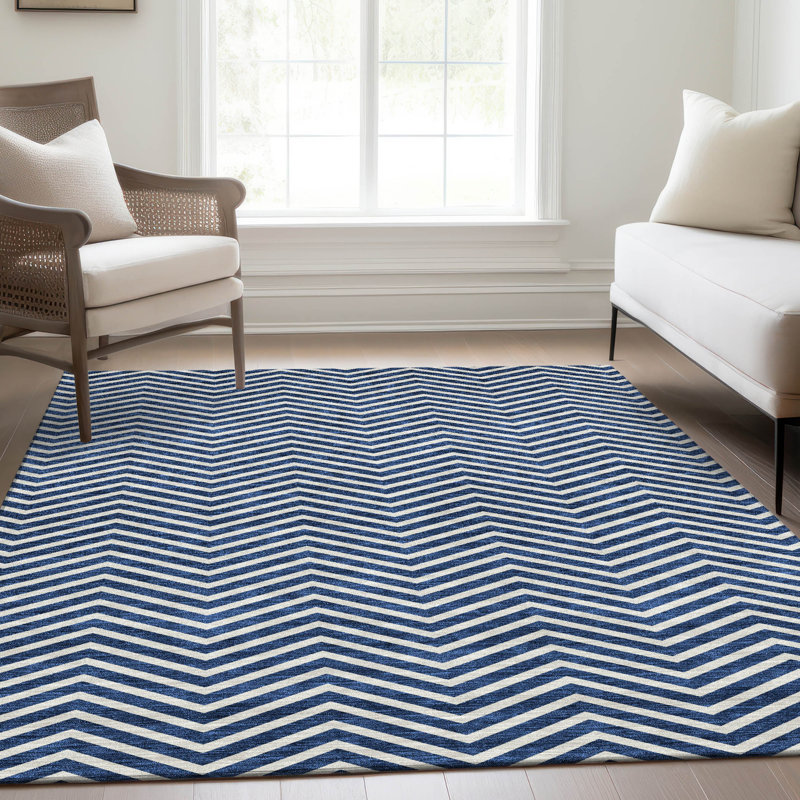 Premium Machine Washable Prisco Blue Rug, Rectangle 10' x 14'