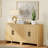 Farmhouse Tv Stand For Tvs Up To 65 Inch, Rustic Wood Entertainment Center & Media Console With 4 Storage Doors, Accent Cabinet For Living Room, Hallway, Oak-53894601