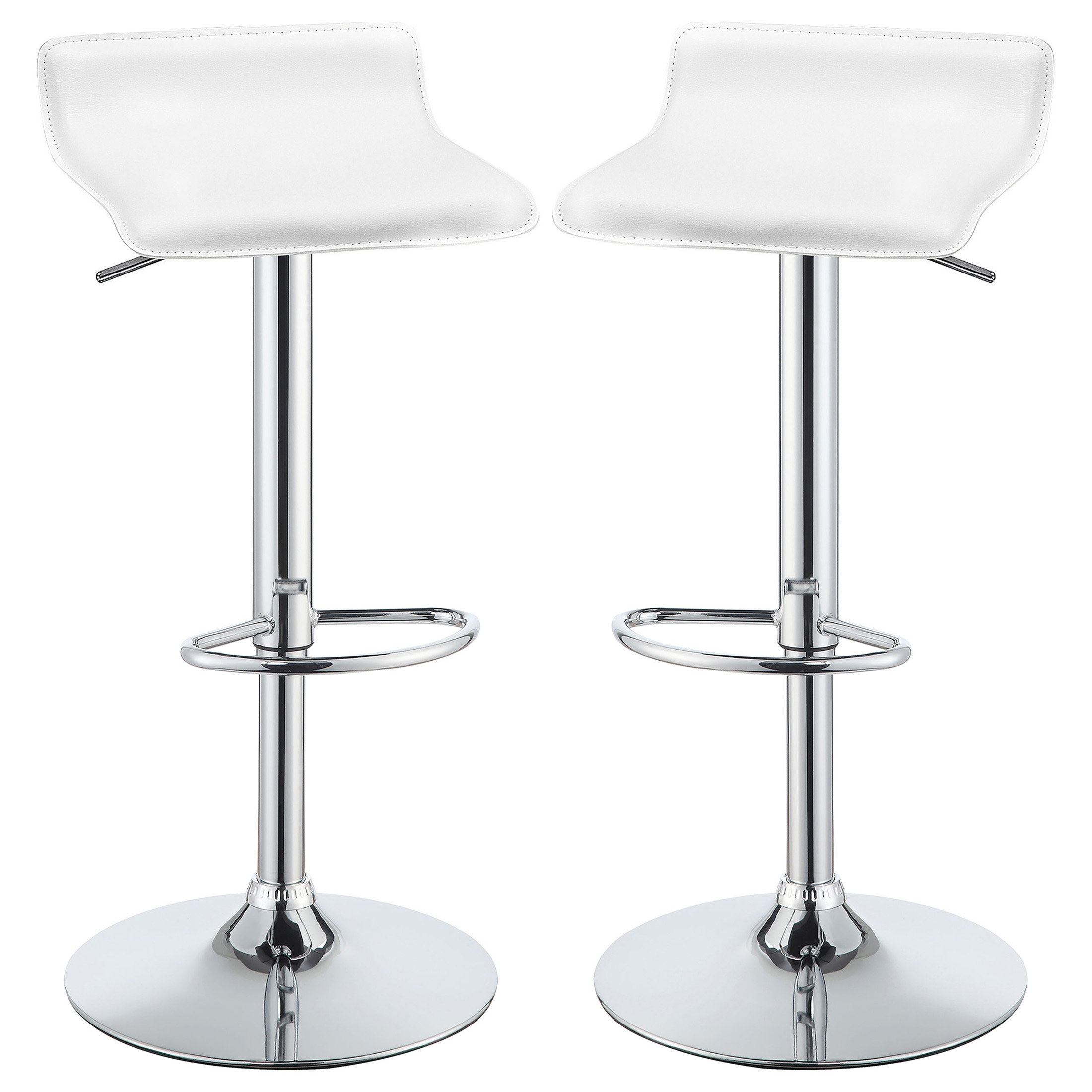 Mercer41 Bidwell White Upholstered Adjustable Bar Stool (Set Of 2 ...