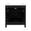 Armoire de salle de bain 30 po, noir moderne avec lavabo en céramique, 2 portes et tablette pour une fonctionnalité élégante