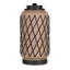 Lampe de table en céramique, cuir synthétique et métal 27 po x 17 po Diamond Weave