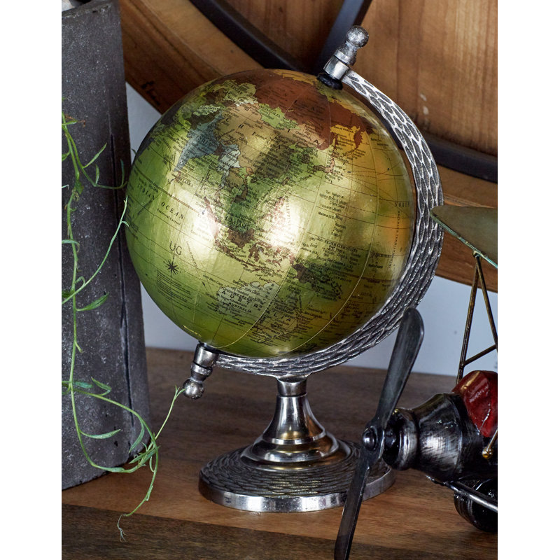 Aluminum Metal Educational/Geographic Earth Brown Globe