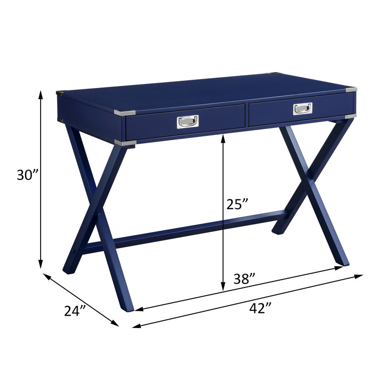 Gallentine Transitional 42"L Rectangular 2-Drawer Console Table, Navy Blue